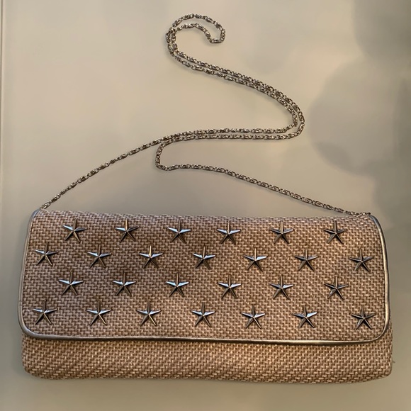Star-studded Straw effect clutch - Picture 1 of 10